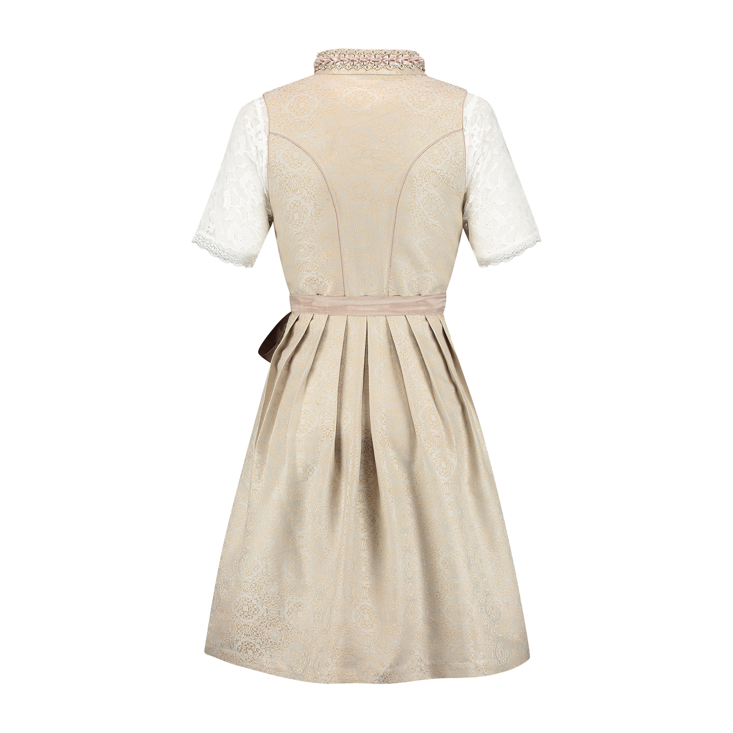 Roze Wit Creme Dirndl Jurk Oktoberfest Dames Jaquard