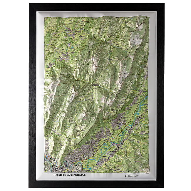 CARTE EN RELIEF MASSIF DE LA CHARTREUSE