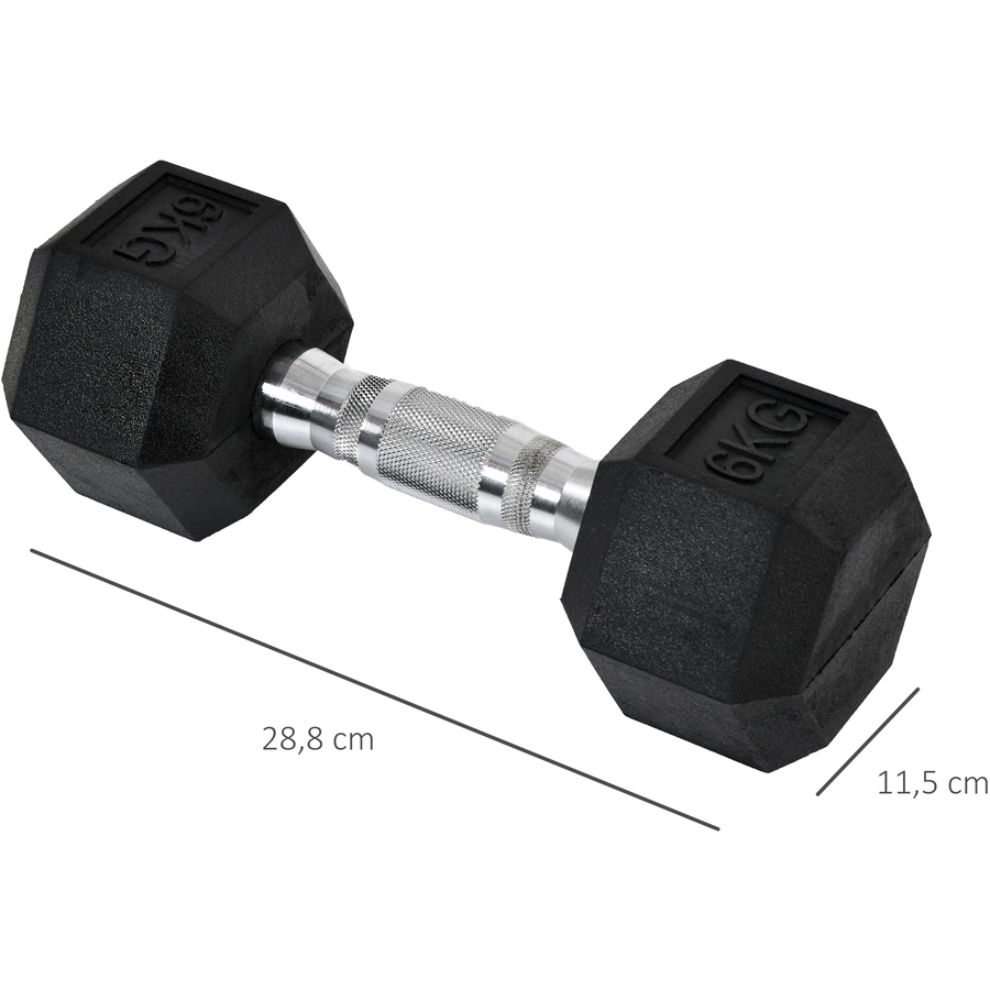 HOMCOM Kurzhantel 2er Set in Hexagon Form schwarz, silber