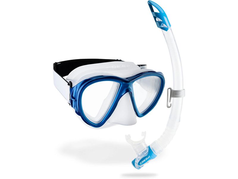 CRESSI Fiji   Gamma Schnorchel-Kombiset Klar/Blau Schnorchel-Set