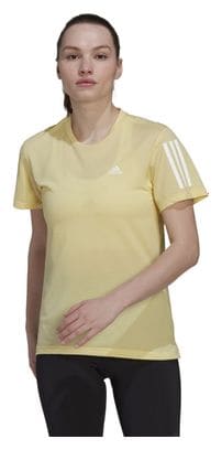 Maillot manches courtes adidas running Own The Run Jaune Femme