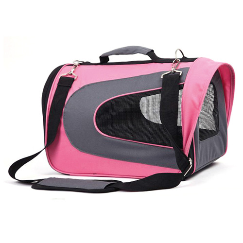 Bolsa de transporte para cães Arppe Kibo rosa com viseira