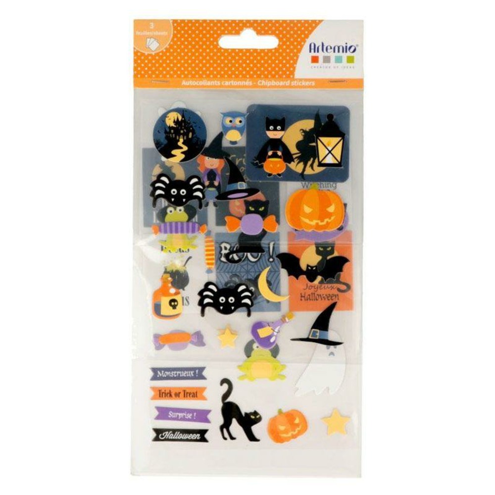 Kit d'autocollants cartonnés halloween