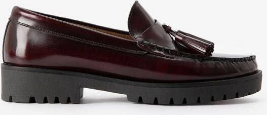 Sissy- Donkerrode leren chunky loafer