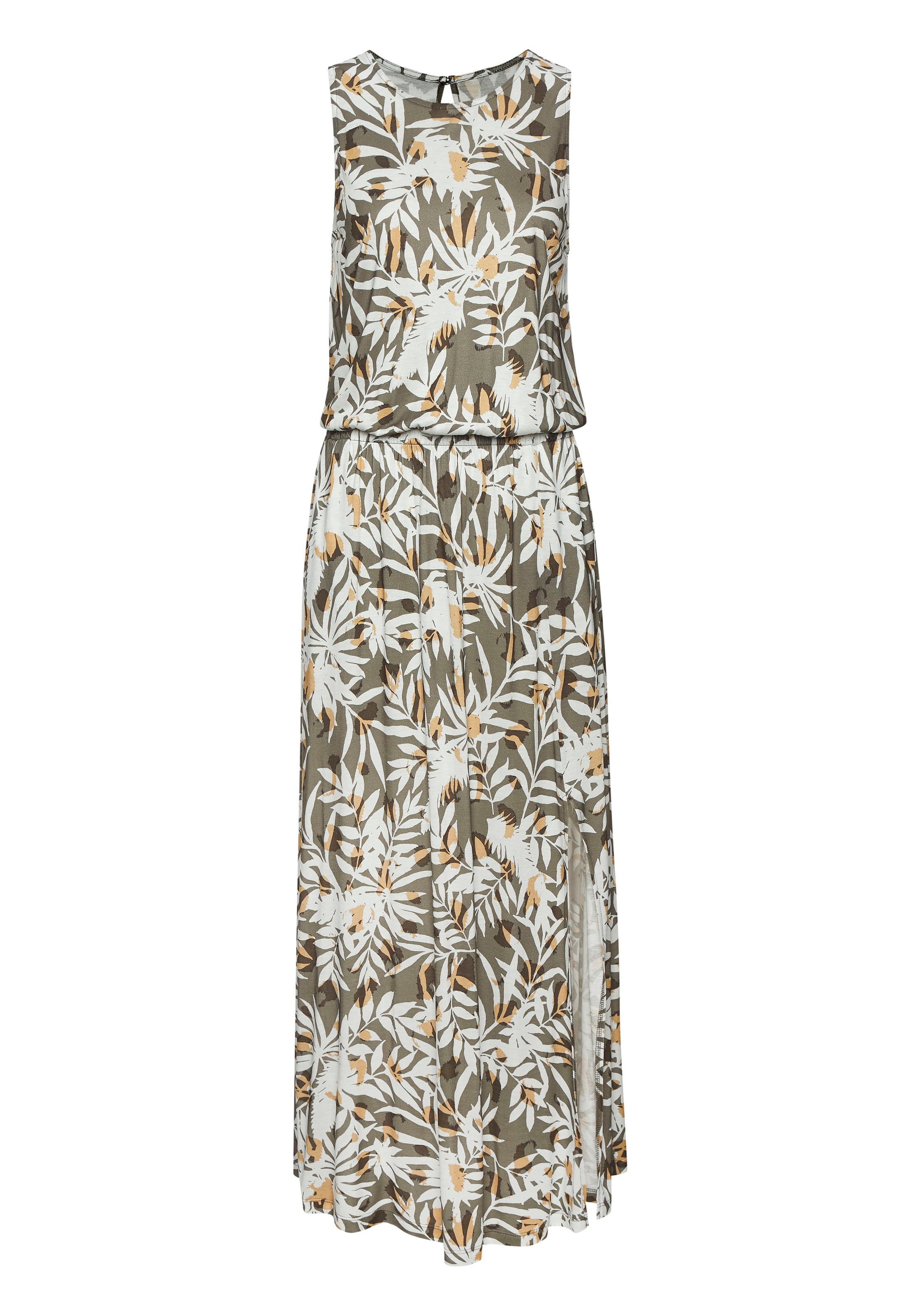 Vivance Maxikleid Seitennahttaschen mit Alloverdruck, langes Sommerkleid mit Schlitz, Druckkleid