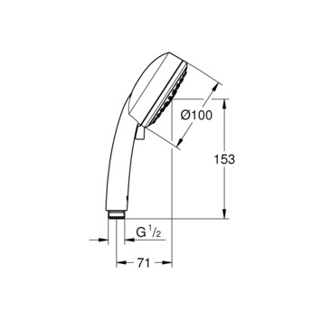 Grohe Handdouche Vitalio Comfort III Ø10 cm 3 Standen 9,5 l/min