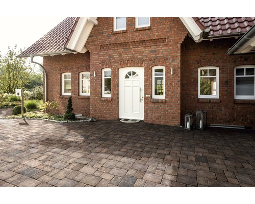 Rechthoekige straatsteen, antieke stijl, bruinachtig-veelkleurig, 28 cm x 21 cm x 7 cm