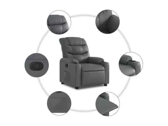 Fauteuil inclinable Gris Similicuir