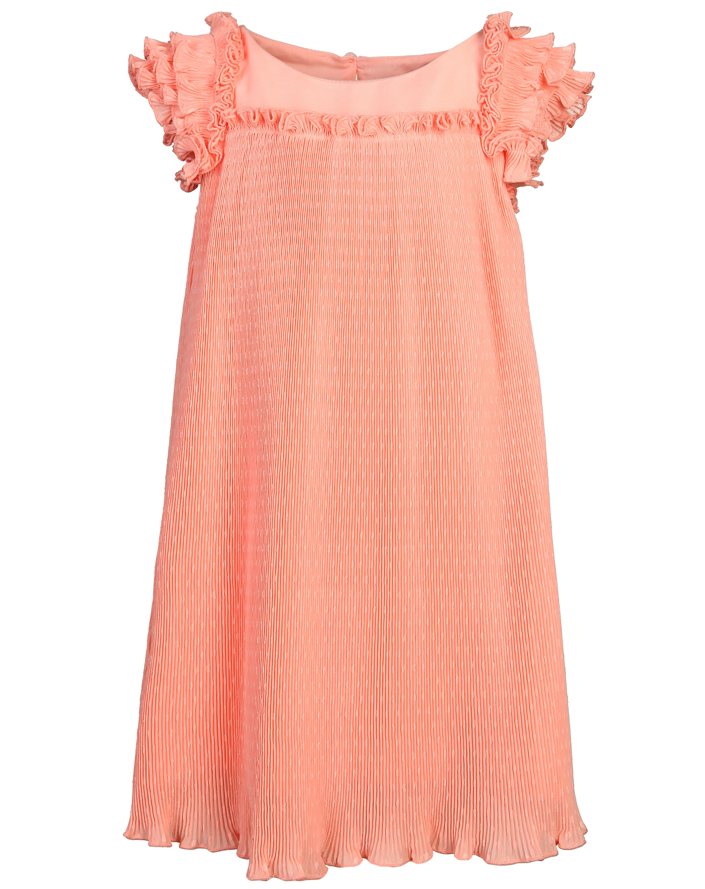 Kurzarmkleid PLISSEE in flamingo