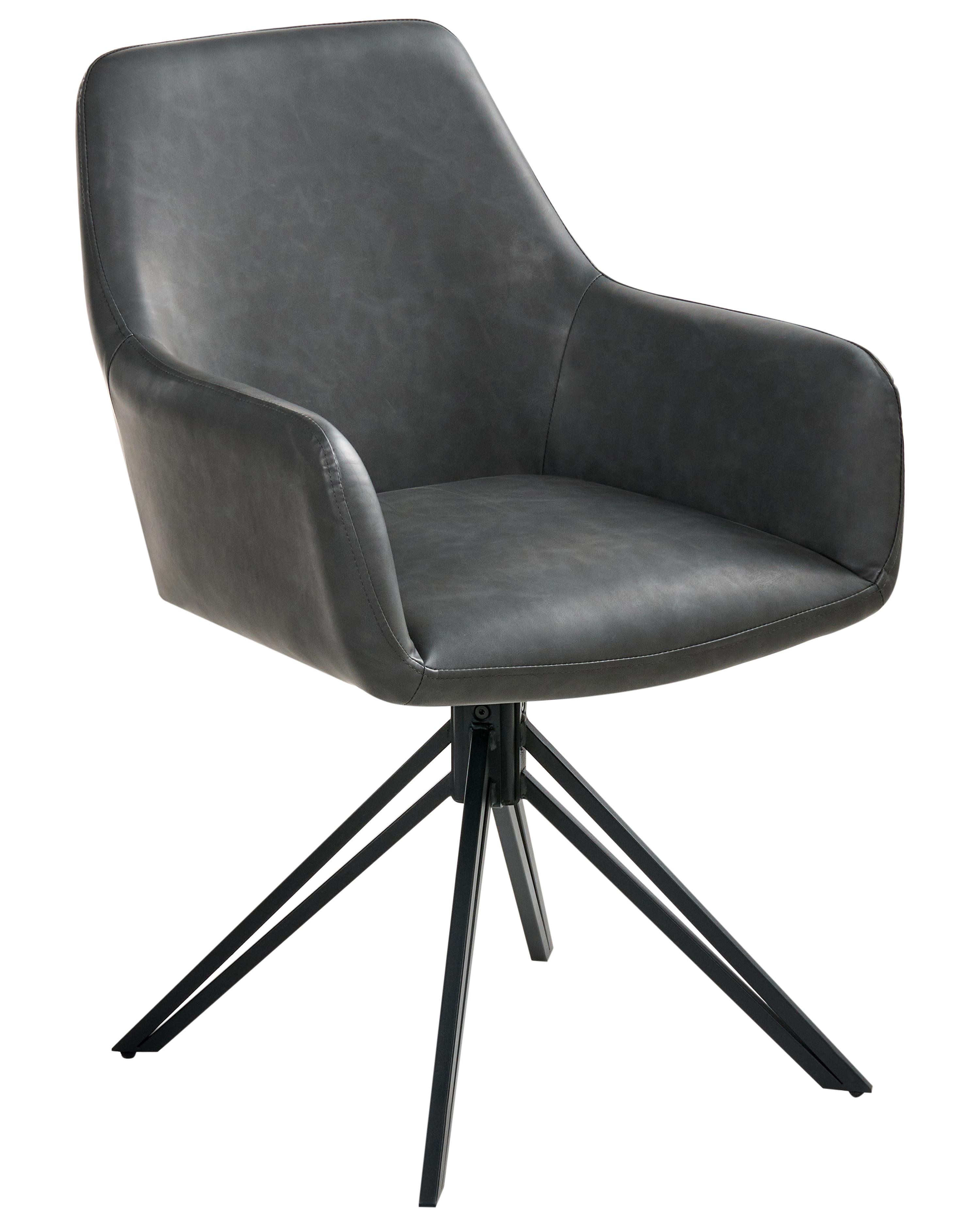 Set van 2 eetkamerstoelen draaibaar SANSARC Kunstleer Zwart