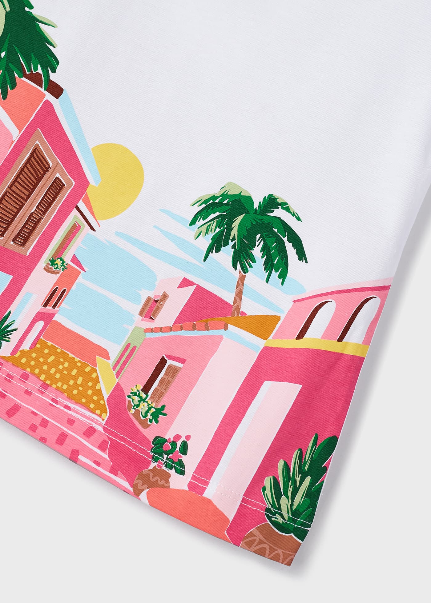 Conjunto de duas peças em algodão sustentável estampado para meninas