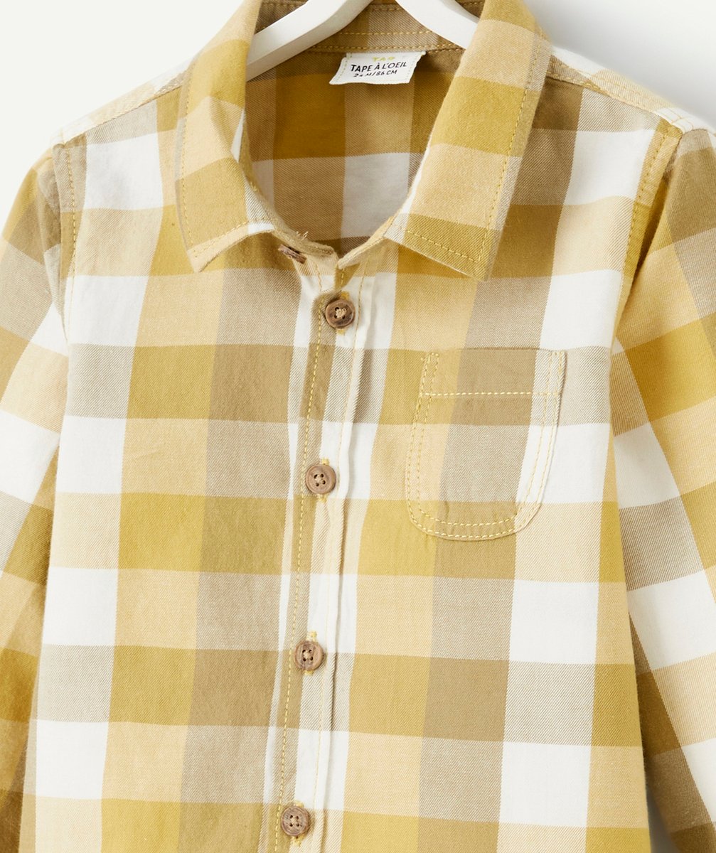 CHEMISE À CARREAUX BÉBÉ GARÇON BLANC ET JAUNE