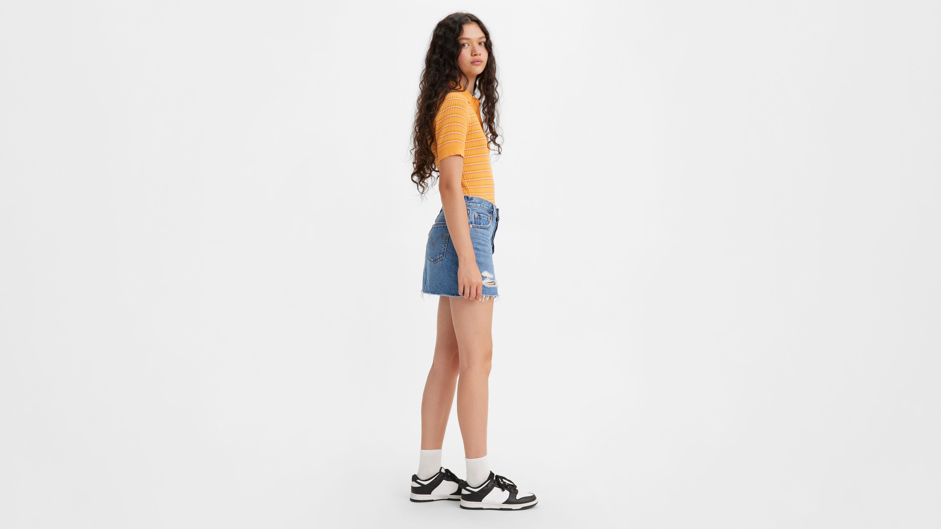 Jupe Icon - Medium Indigo Destructed - Bleu