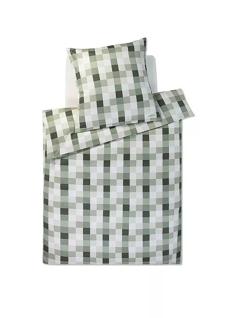 JOOP Satin Bettwäsche MESH 70x90cm/140x220cm Sage hellgrün