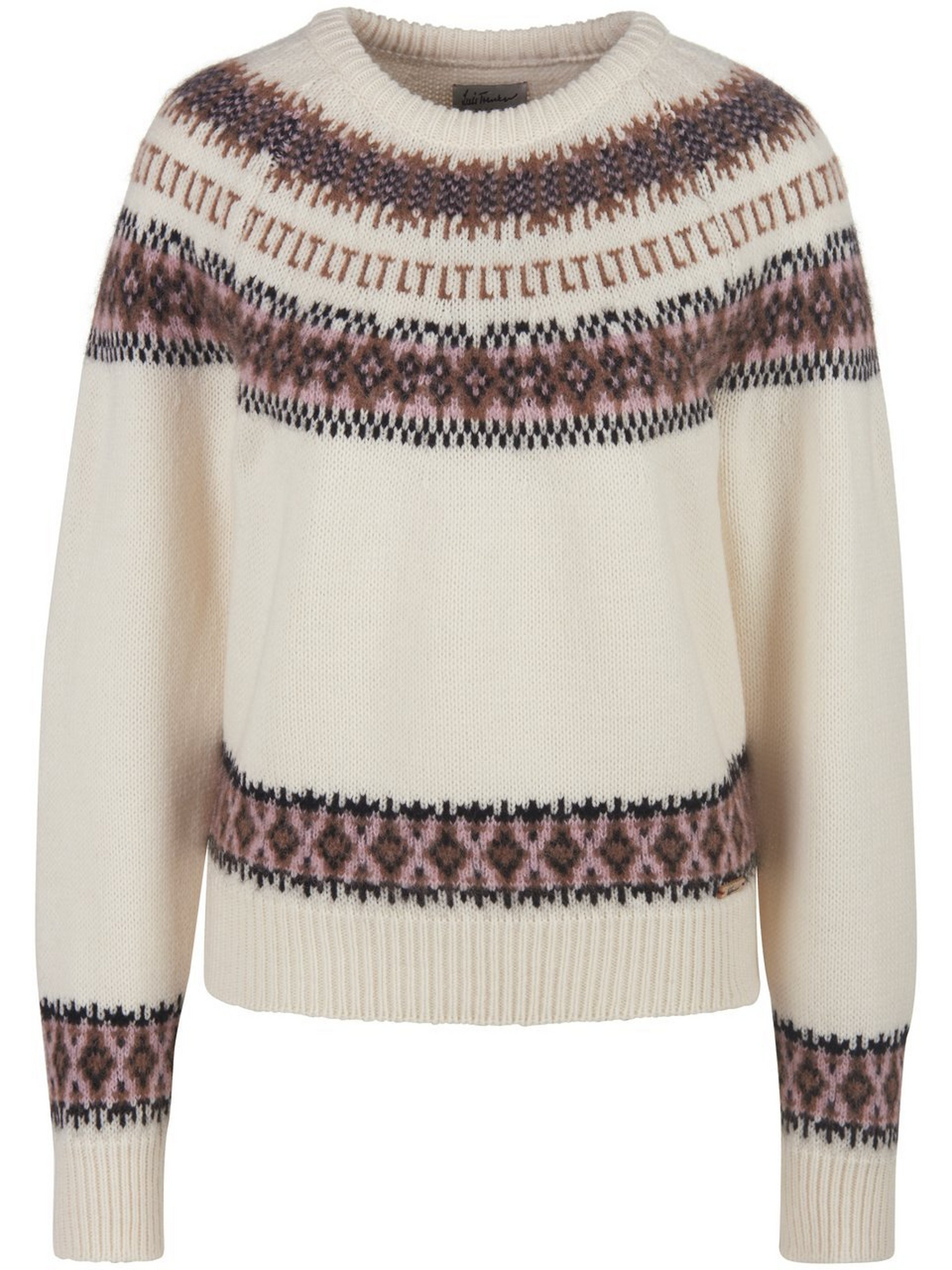 Rundhals-Pullover mit norwegischem Ethno-Design