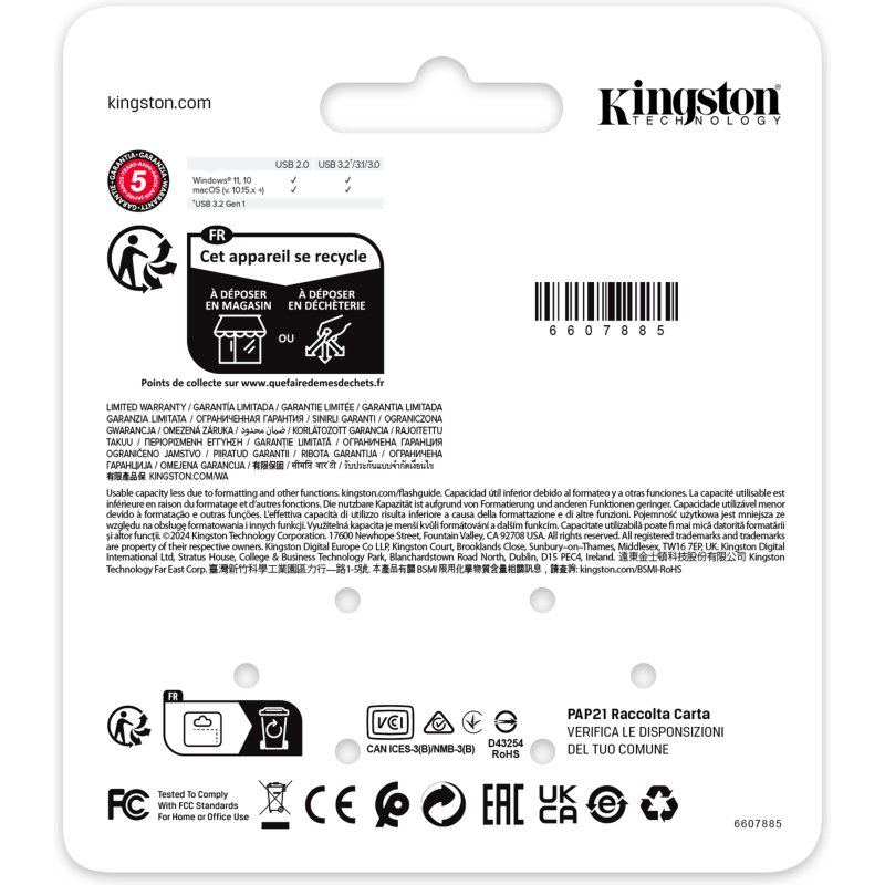 Kingston Technology DataTraveler 64 Go SE9 G3 - Nickel foncé