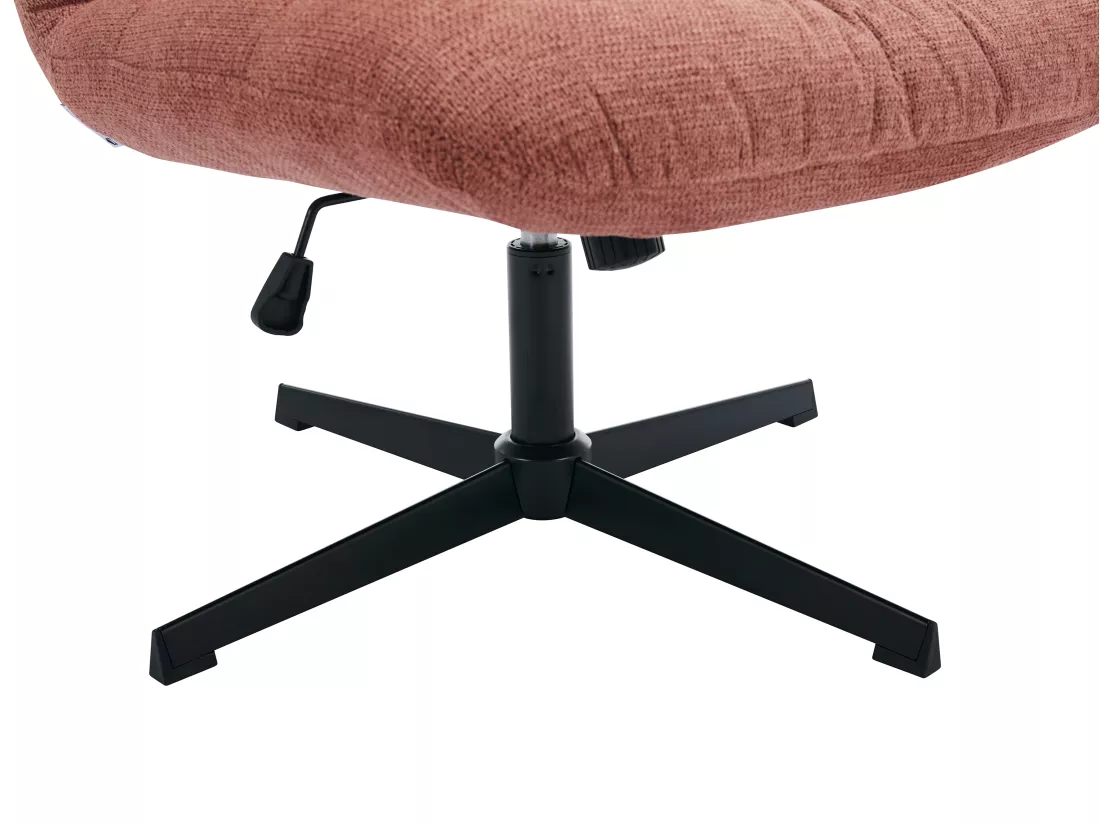 Fauteuil pivotant en tissu chiné terracotta SELENDO