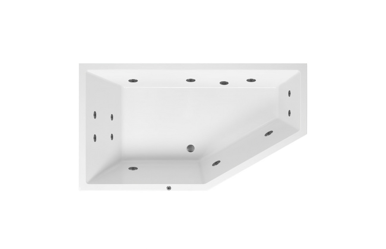 Lambini Designs Florence bubbelbad 160x90cm elektronisch links met 6 4 2 hydrojets RVS