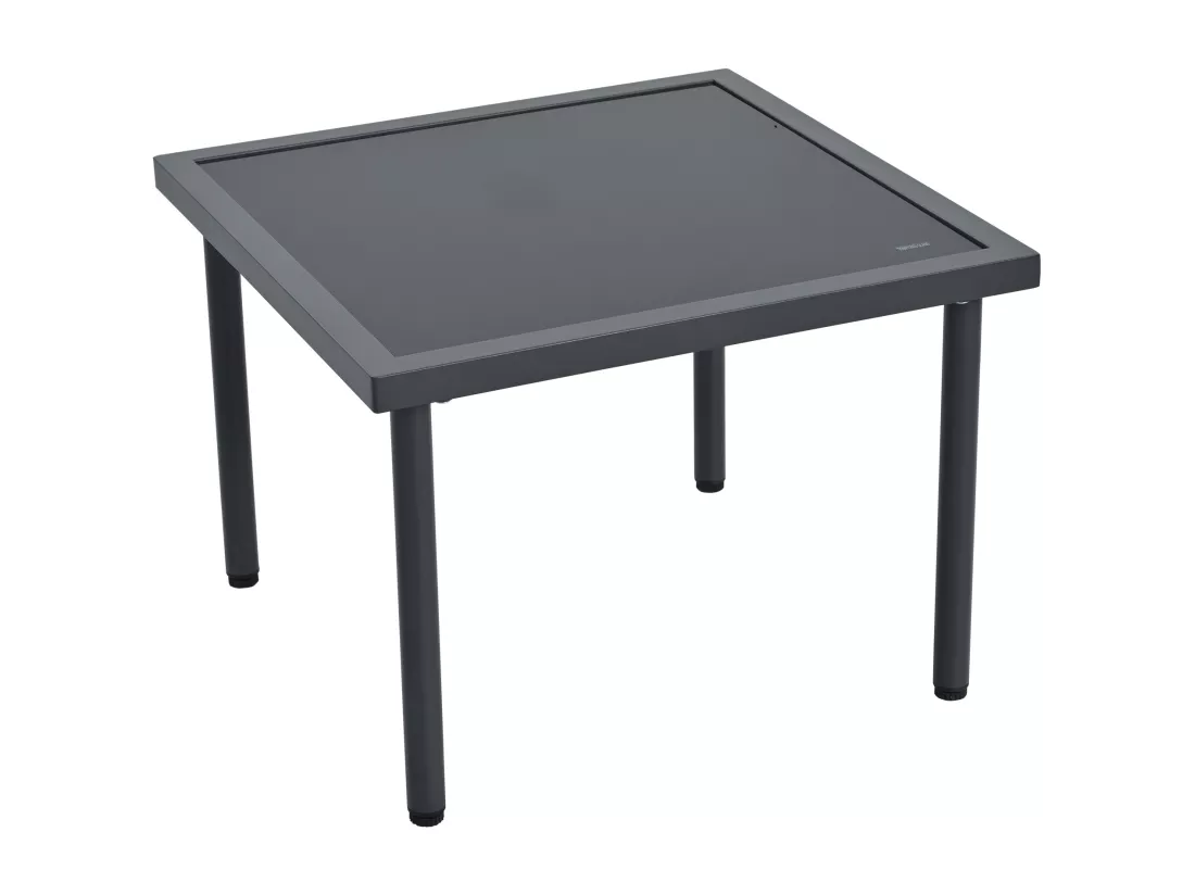 Ensemble de 6 meubles de jardin en corde dessus de table en verre avec assise et coussins gris