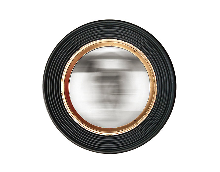Miroir convexe rond style vintage effet mat doré noir et doré ⌀38,5 x L.38,5 x H.38,5 x ep.5 cm