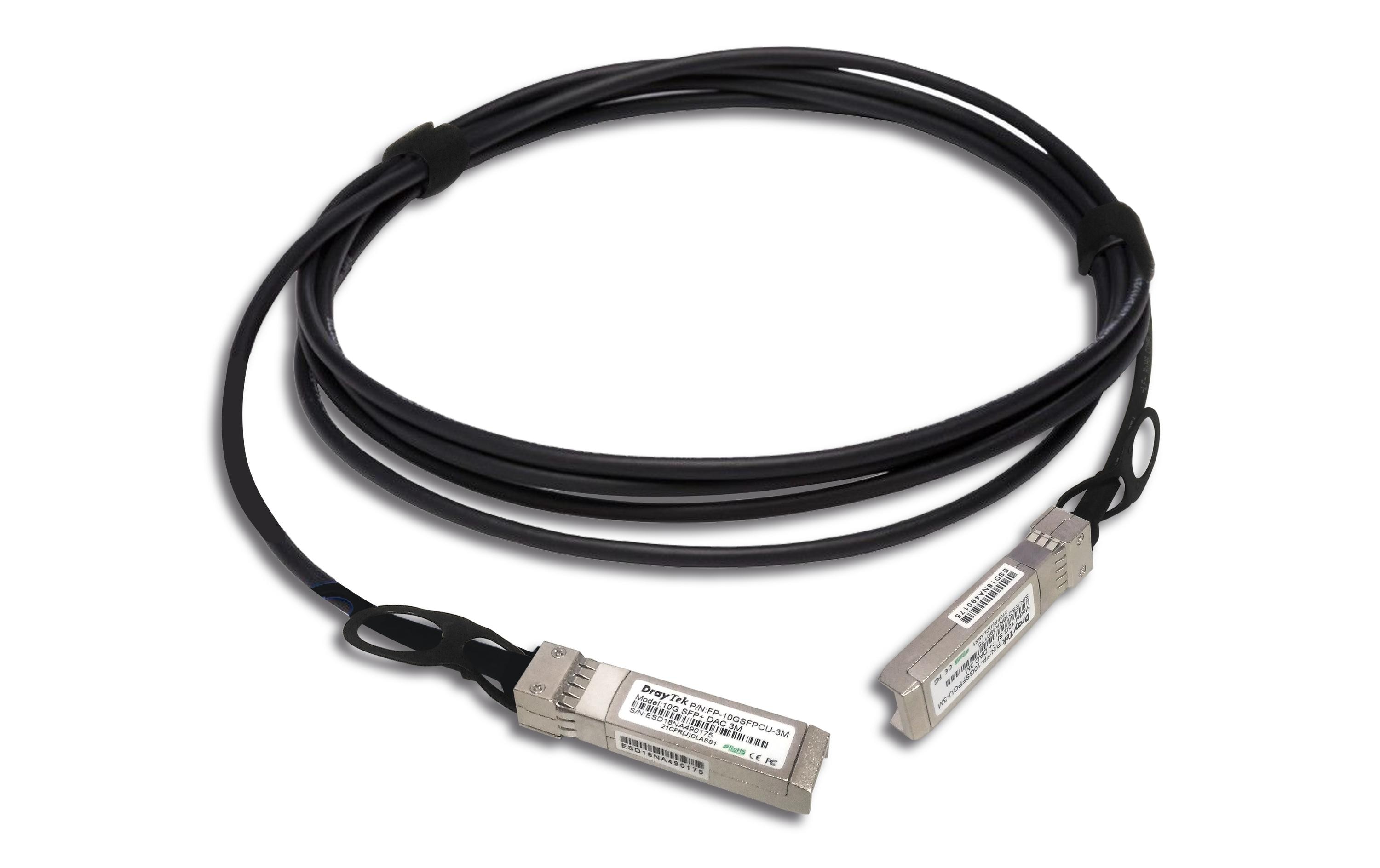 Direct Attach Kabel v10GDAC-3m-DE-AT-CH SFP+/SFP+ 3 mDAC-CX10 SFP+ Kabel 10G SFP+ passives Kupferkabel mit Direktanschluss