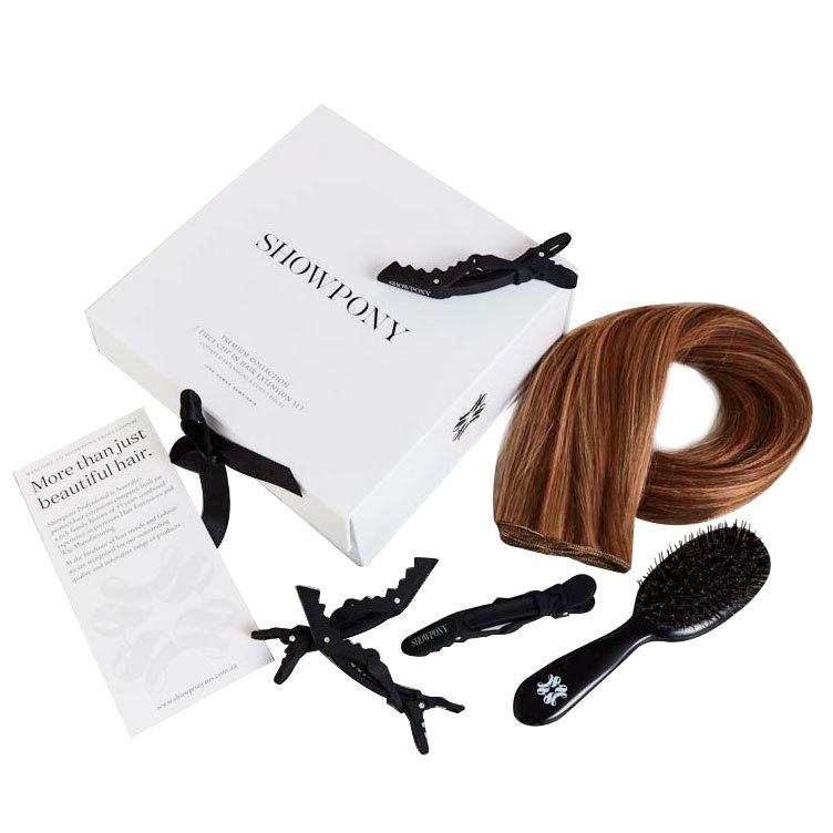 Showpony 7 Piece Clip In Hair Extension Set 8VA 10B Ombre Cookies`n Cream 50cm