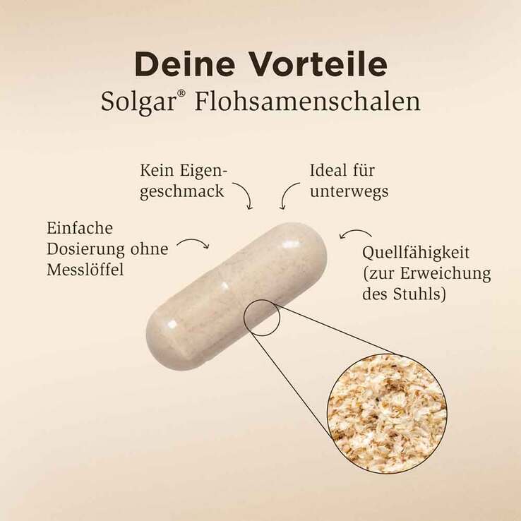 Solgar Flohsamenschalen 500 mg Kapseln, 200 St