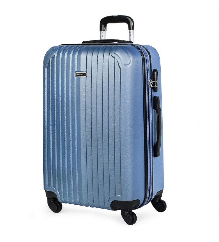 Mala rígida média com 4 rodas ITACA T71560 Azul Safira - 66x41x27cm -