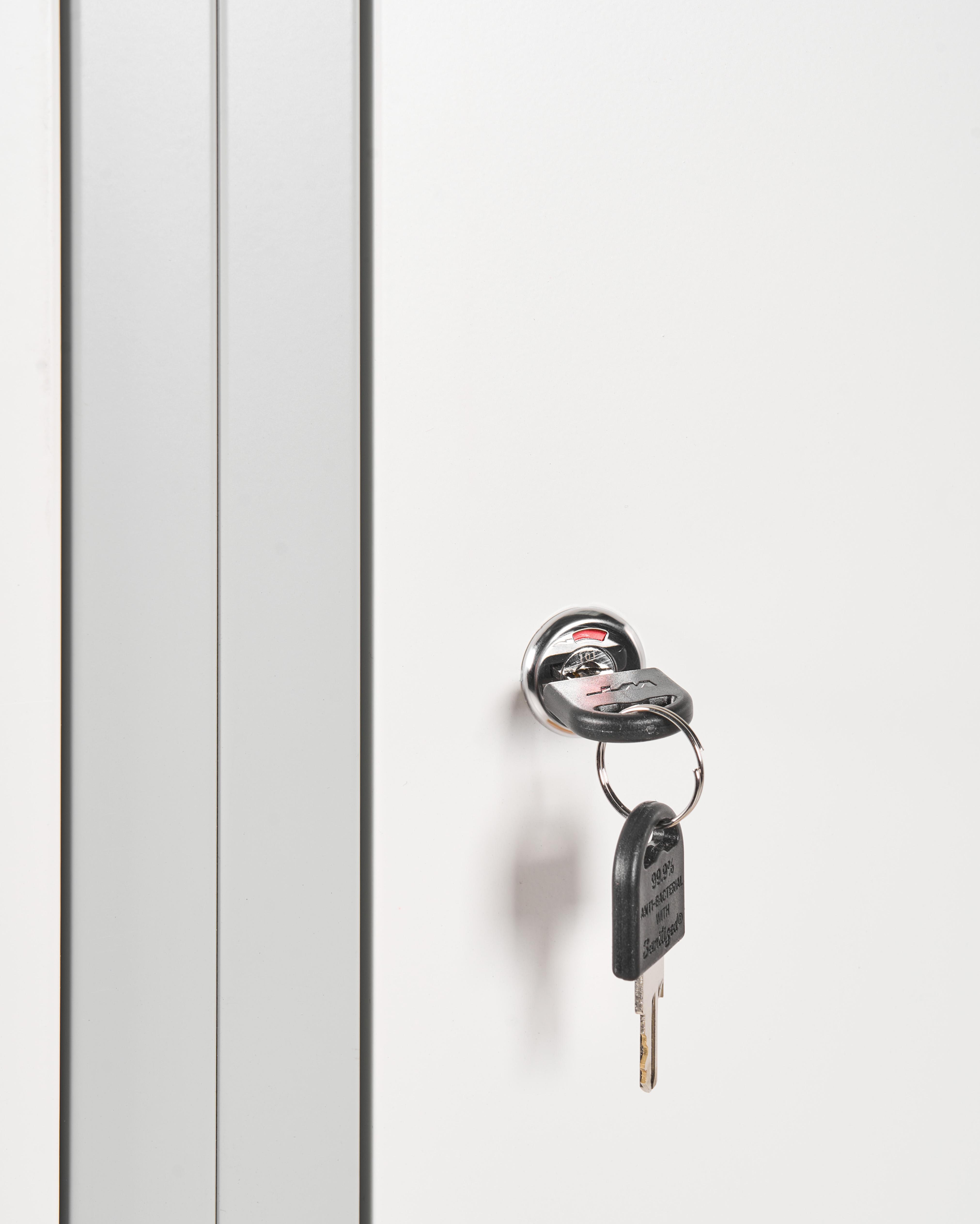Locker met 4 deuren en bankje ATHLETE Metaal Grijs/wit