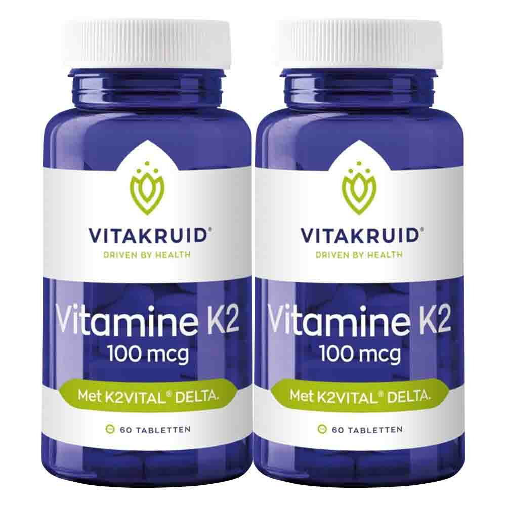 2x Vitakruid Vitamine K2 100 Mcg 60 tabletten