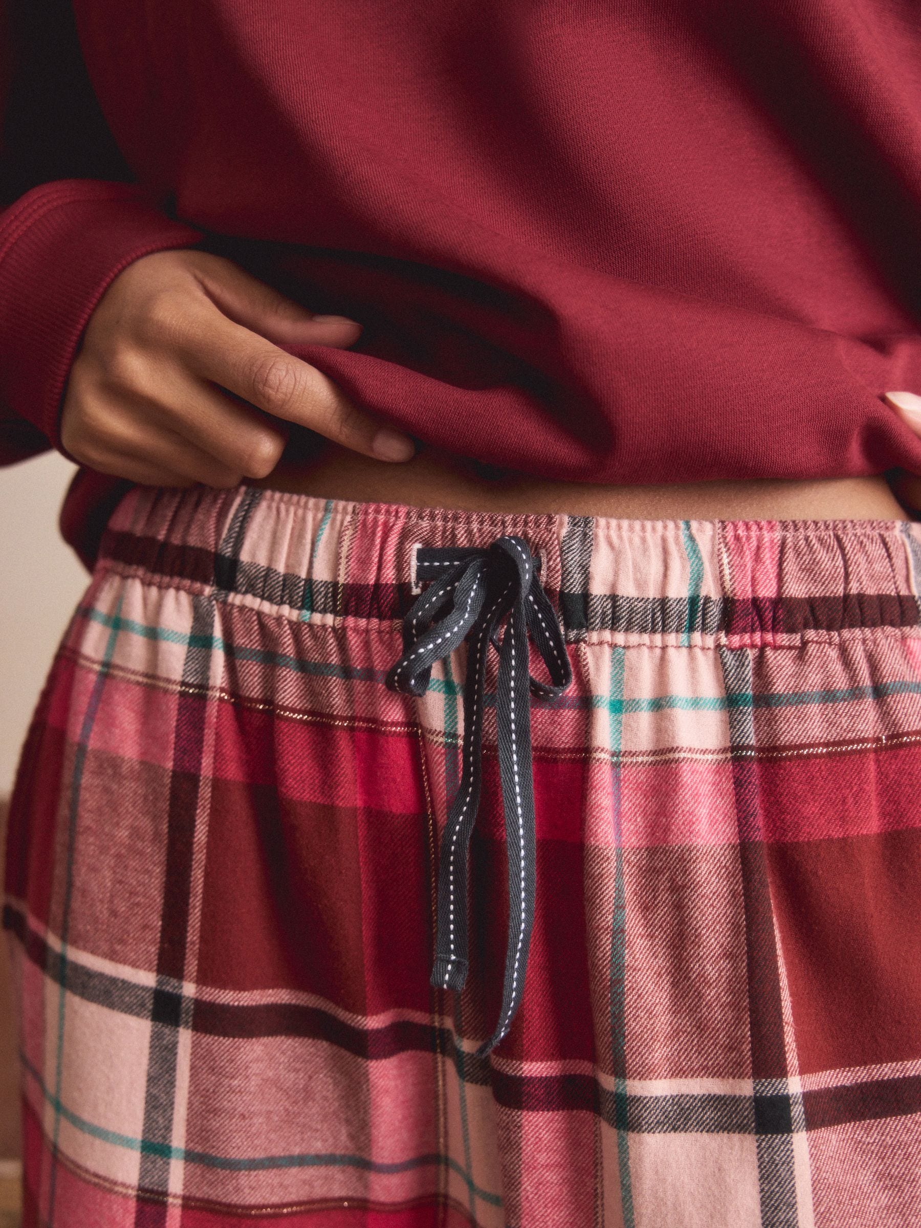 Rood geruit - Pyjama van sweatshirt en flanel
