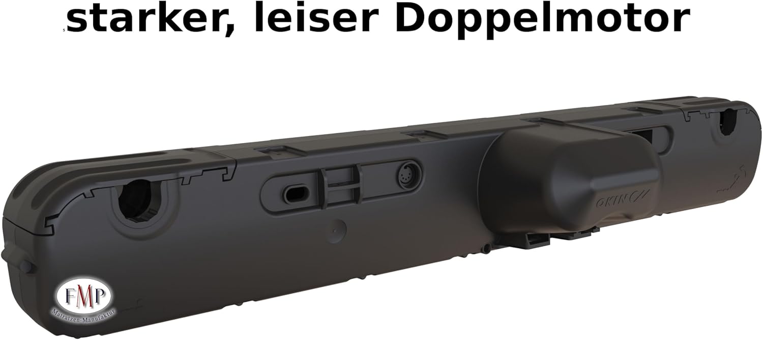 FMP Matratzenmanufaktur 7 Zonen Lattenrost Rhodos® EL | Kopf- und Fußteil elektrisch verstellbar | fertig montiert | 44 Leisten | Notabsenkung | TÜV Rheinland GS | Mittelgurt | 100x190 cm