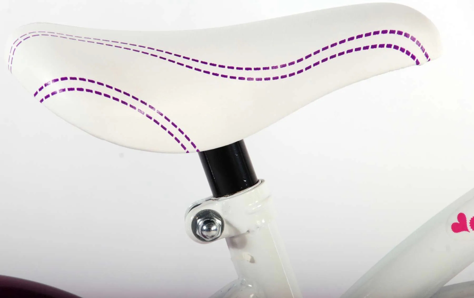 Kinderfahrrad Heart Cruiser für Mädchen 12 Zoll Kinderrad in Weiß/Lila