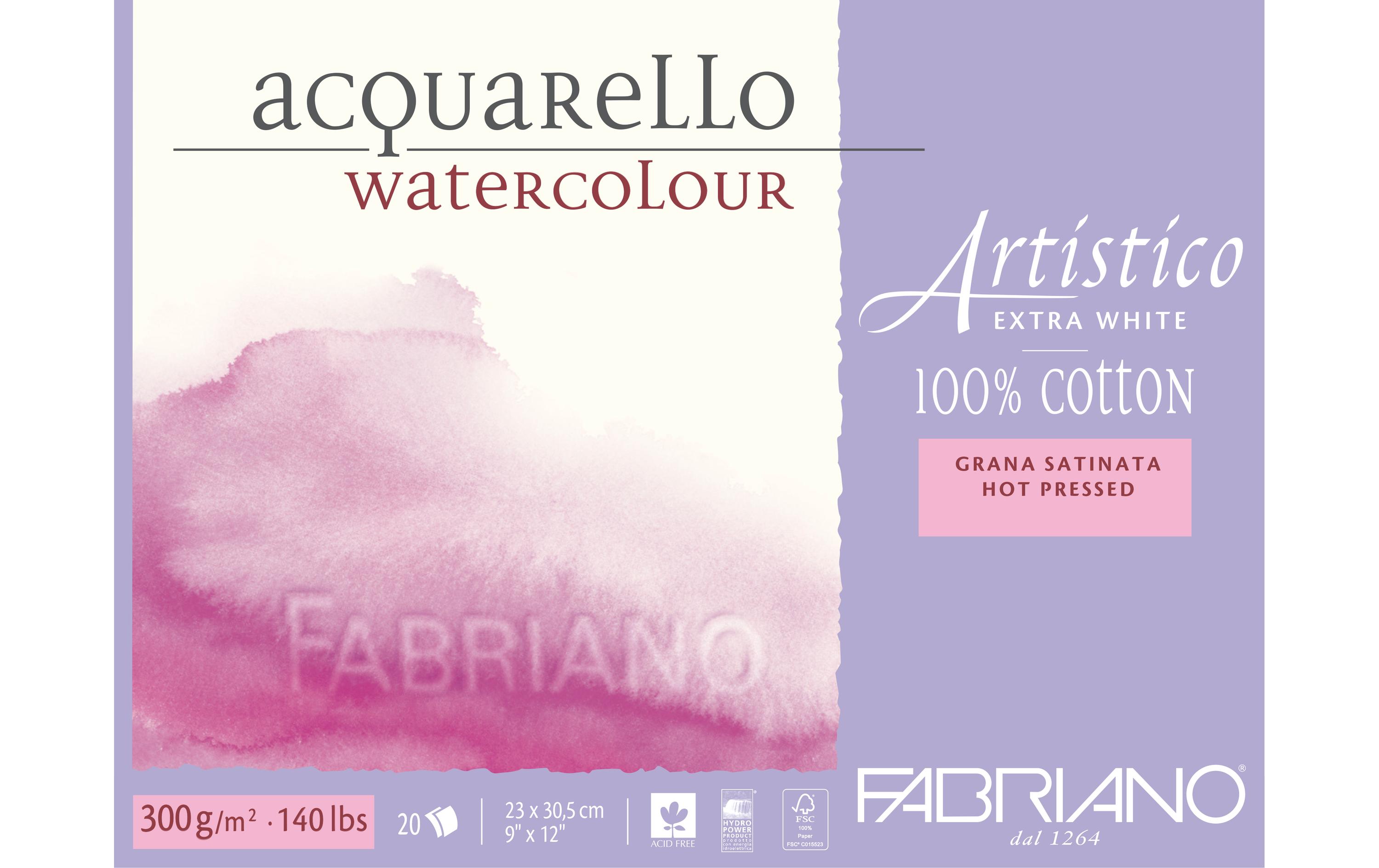 Aquarellblock Artistico Extra White 23 x 30.5 cmArtistico-Papier aus 100% Baumwolle