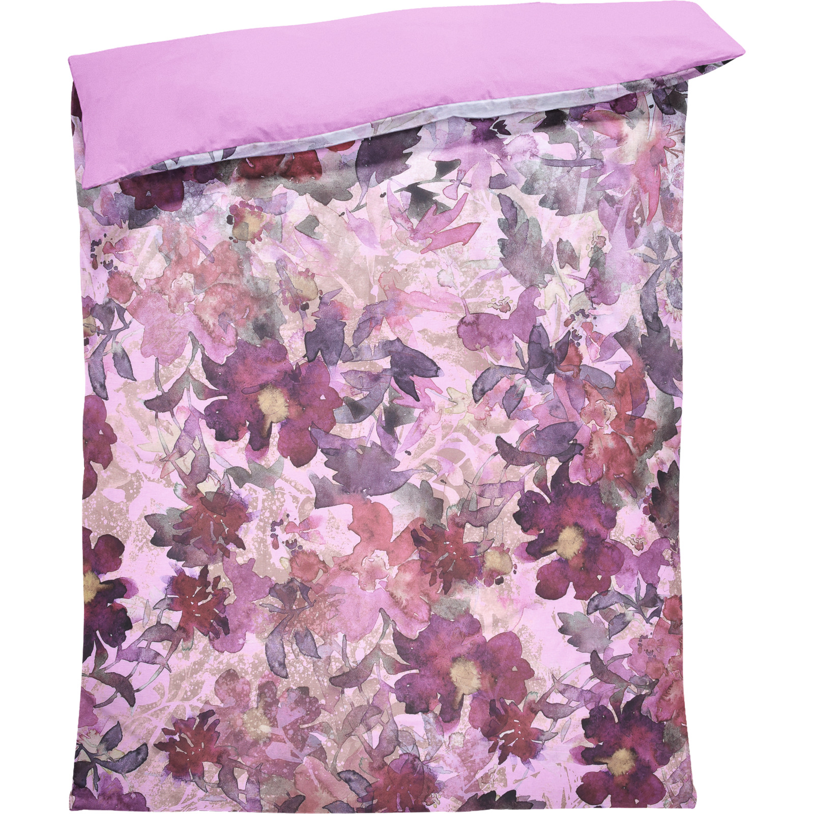 Bettwäsche violett mit Blätterzauber 200x210 2x65x65 Bettanzug Fra