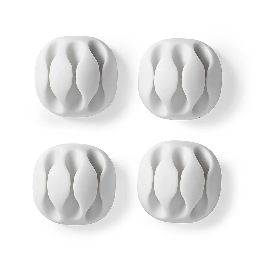 Nedis Lot de 4 Mini clips de câbles - Blanc