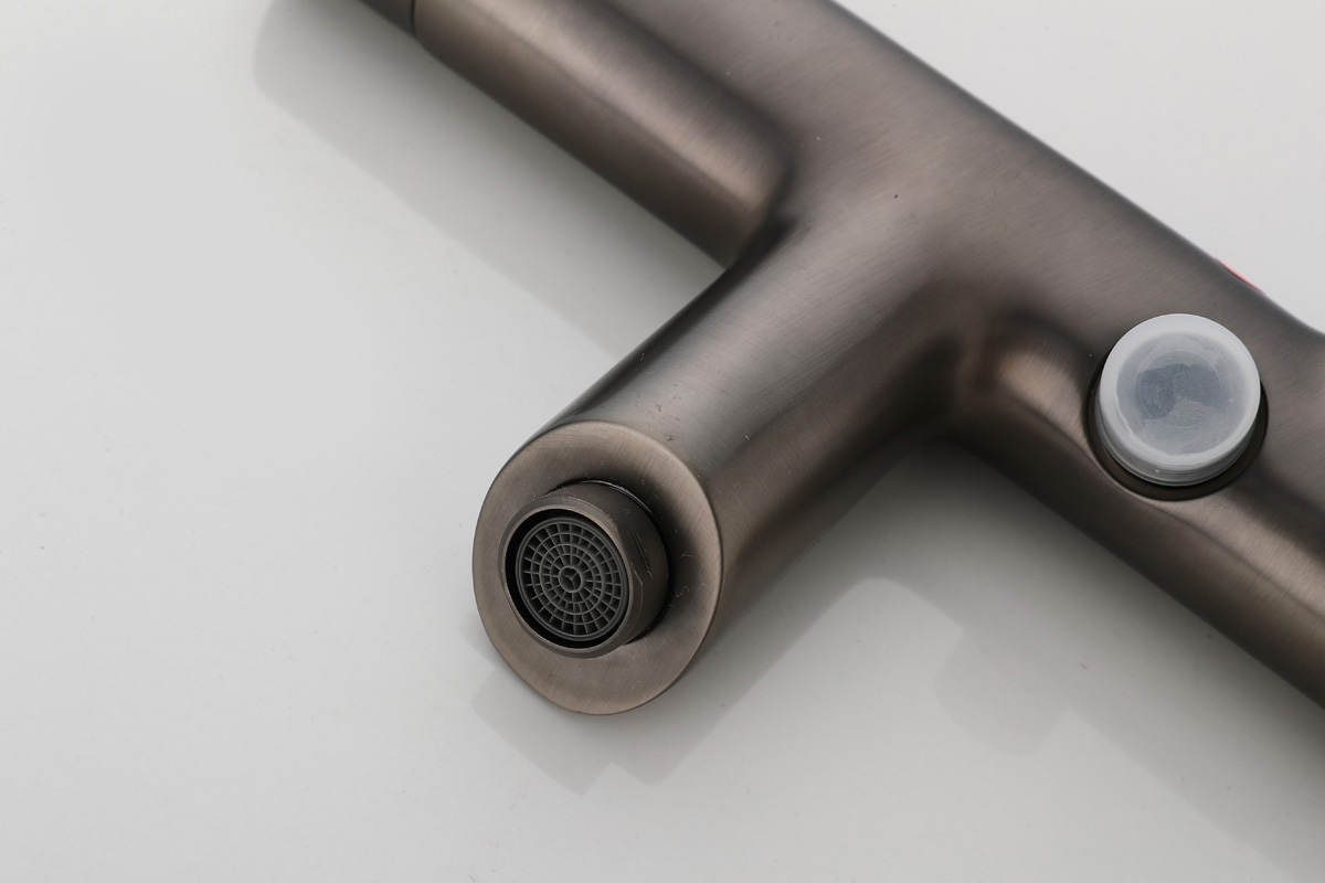Saniclear Iron thermostatische opbouw badkraan met handdouche verouderd ijzer - gunmetal