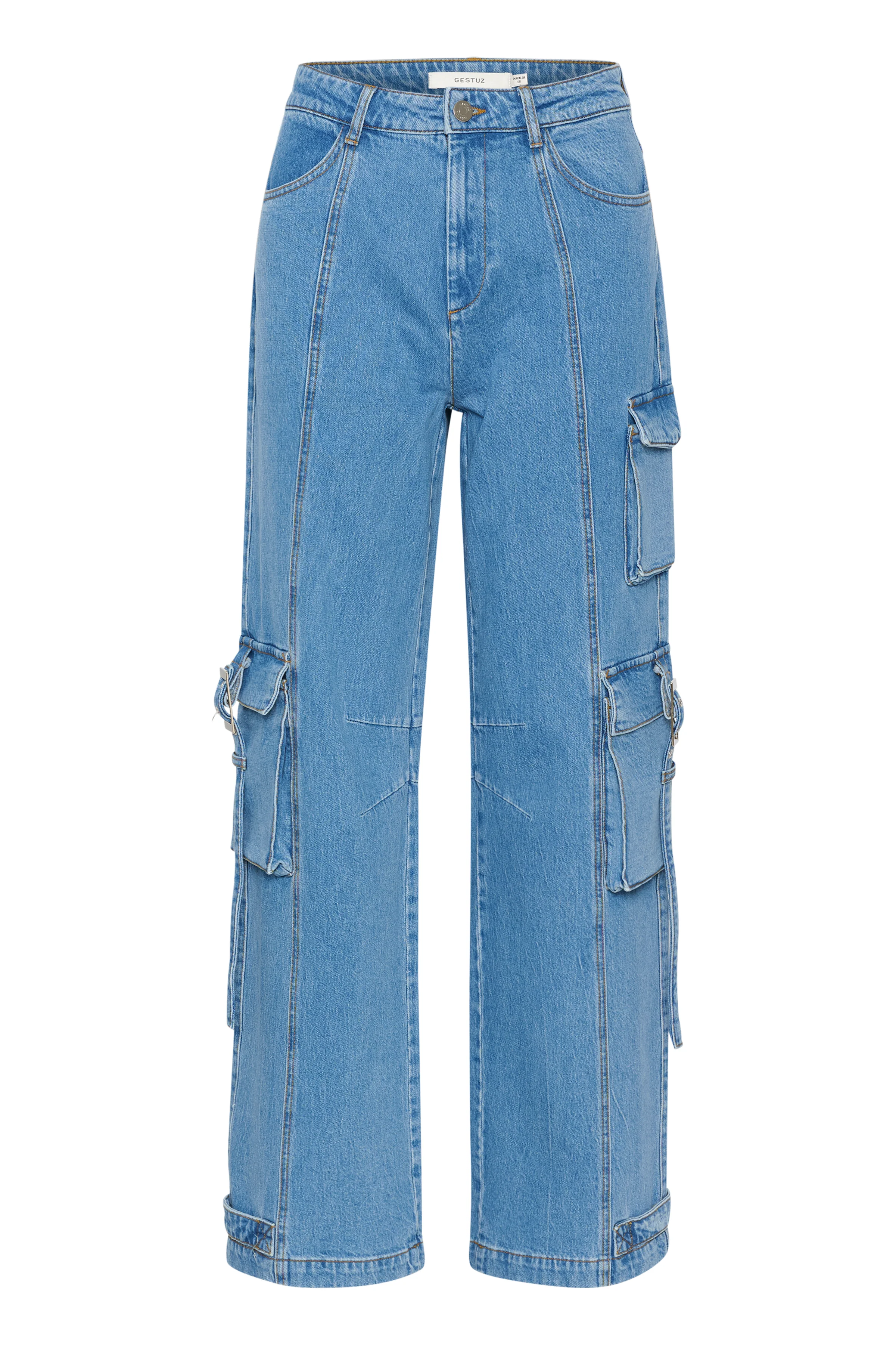 GESTUZ  ZoyGZ cargojeans - Mid Blue Washed