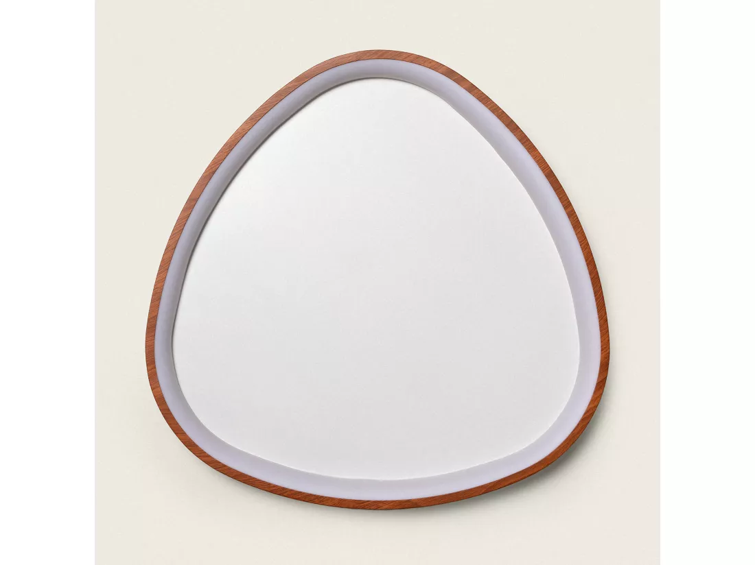 Plafonnier LED Oval 30W Métal Ø600 mm CCT Sélectionnable Owen Bois