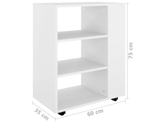 Armoire à roulettes Blanc 60x35x75 cm Bois d’ingénierie