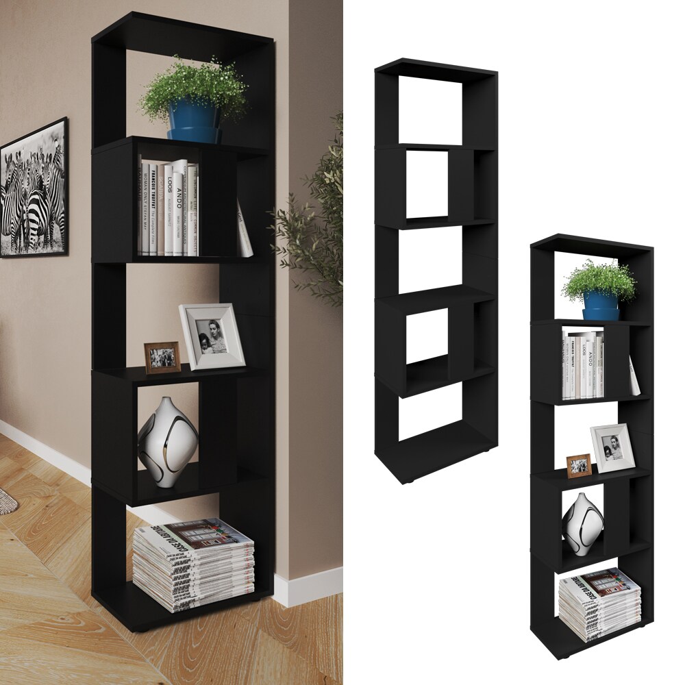 VICCO Raumteiler Schwarz Bücherregal Standregal Aktenregal Hochregal Aufbewahrung Regal