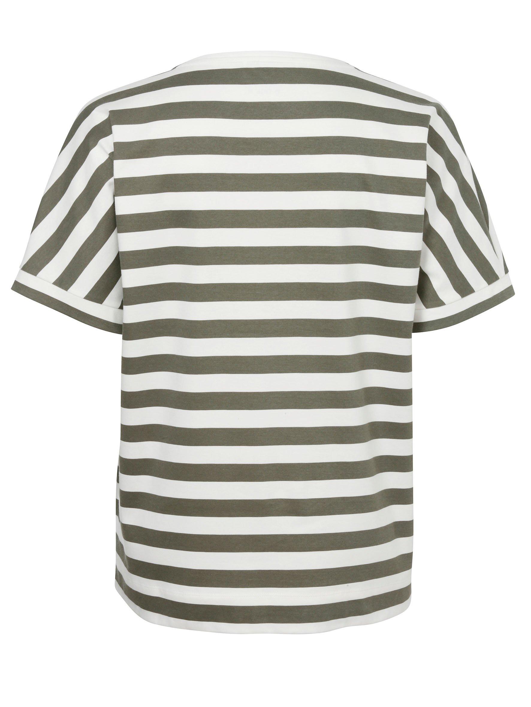 Halbarm-Sweatshirt mit Streifen und Glitzer