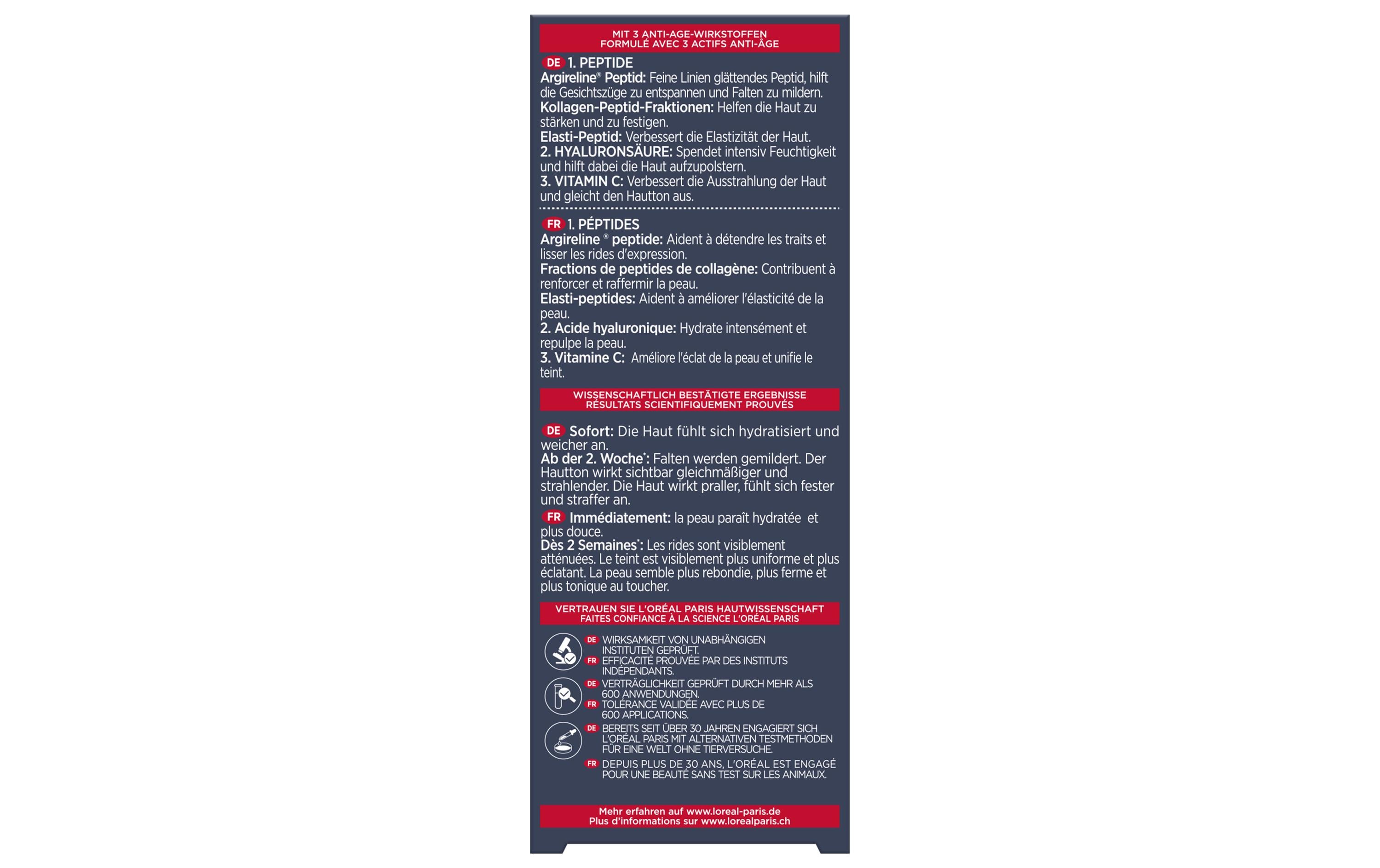 Gesichtsserum Revitalift Laser Peptides 30 mlAnti-Age Serum polstert die Haut von innen auf und mildert Falten
