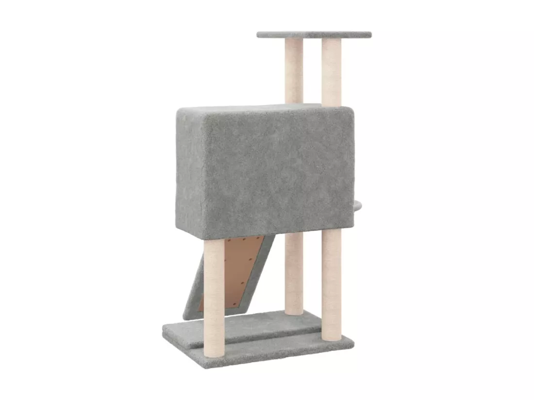 Arbre à chat avec griffoirs en sisal Gris clair 96 cm