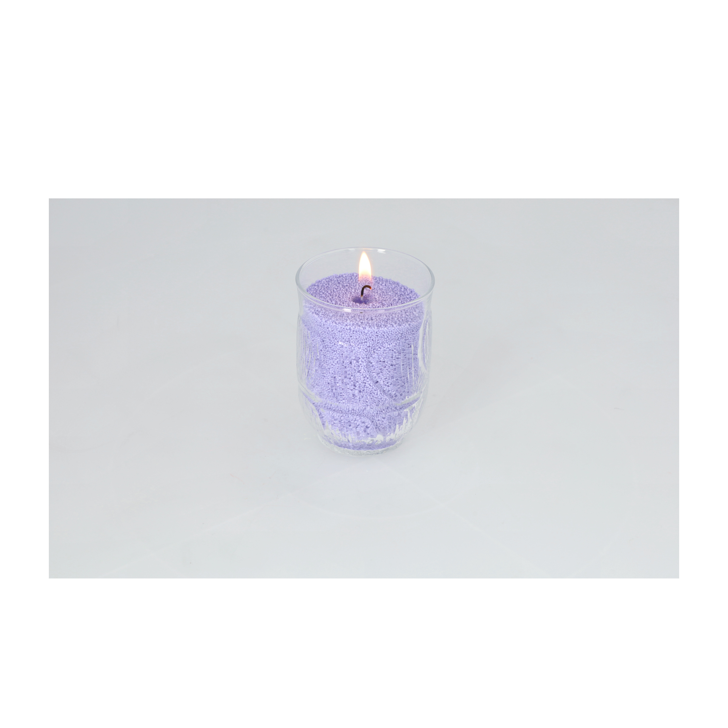 (100g) Kerzen Sand DIY Perlenkerze Wachs Granulat Pearled Candle Farbsand inkl. Runddocht - Lila