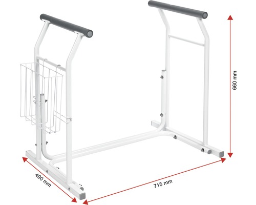 RIDDER Mobiele toiletstandaard SAM met opbergmand, wit