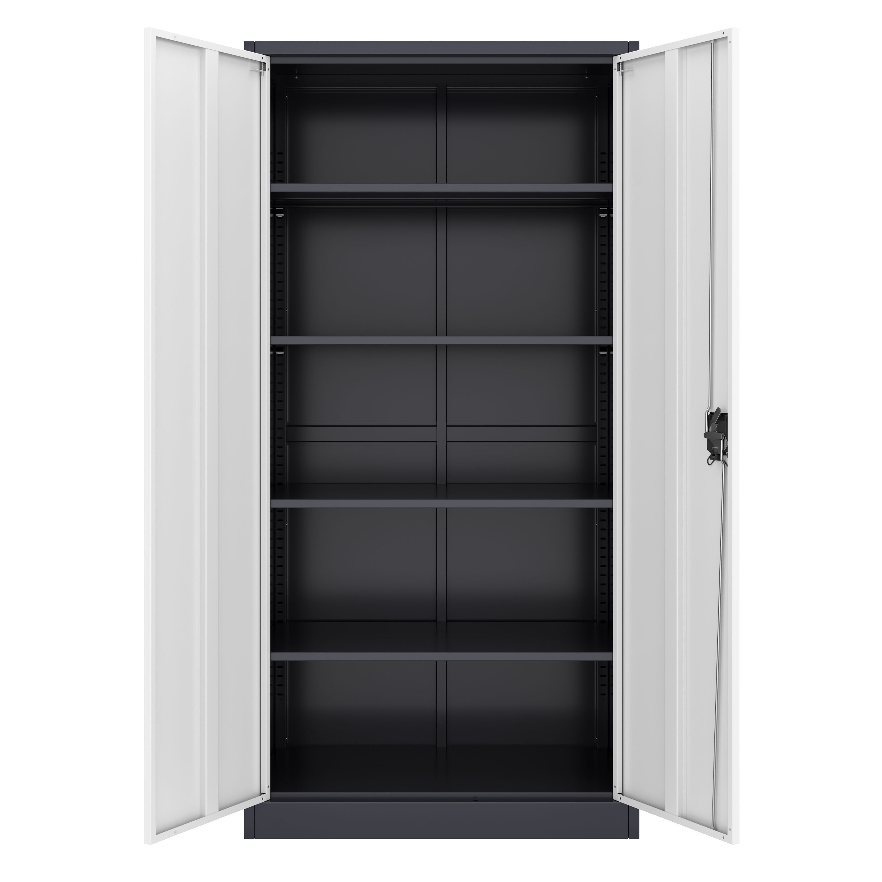 Aktenschrank mit 5 Böden 90 x 180 cm weiss/anthrazit