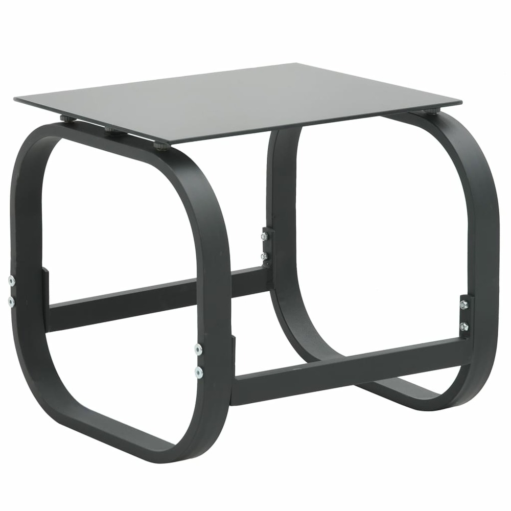Lot de 2 transats chaise longue bain de soleil lit de jardin terrasse meuble d'extérieur avec table textilène et aluminium gr