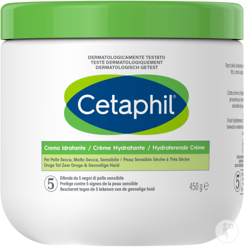 Cetaphil Crème Hydratante Peau Sensible Sèche À Très Sèche Visage Et Corps Pot 450g