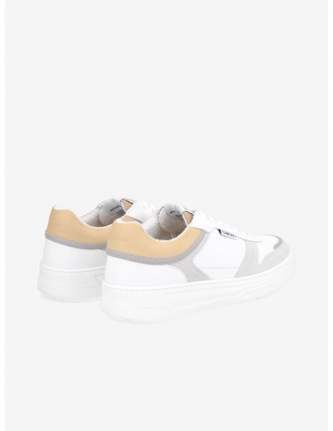schmoove Baskets de ville homme smatch sneaker cuir blanc/gris/beige